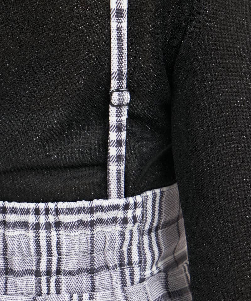 サスペンダー付ギャザーラッフルマーメイドスカート 詳細画像 チェック 5