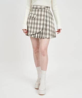 ラッププリーツミニスカート