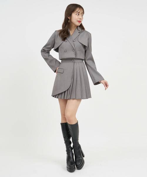 ラッププリーツミニスカート 詳細画像