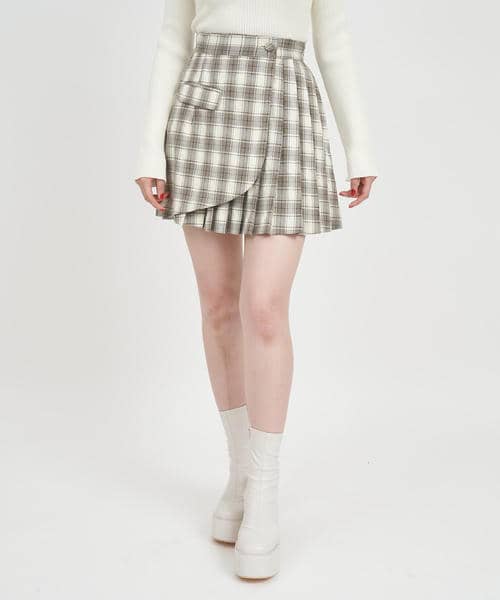 ラッププリーツミニスカート 詳細画像