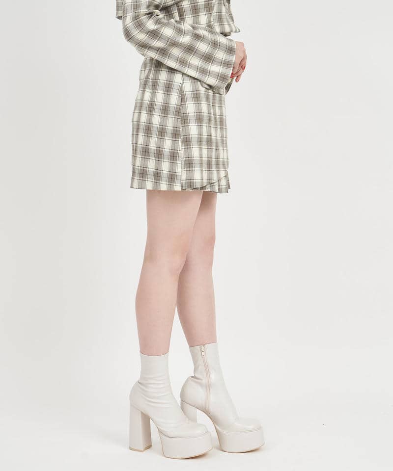 ラッププリーツミニスカート 詳細画像 チェック 2