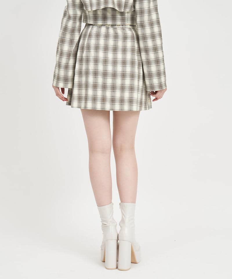 ラッププリーツミニスカート 詳細画像 チェック 3