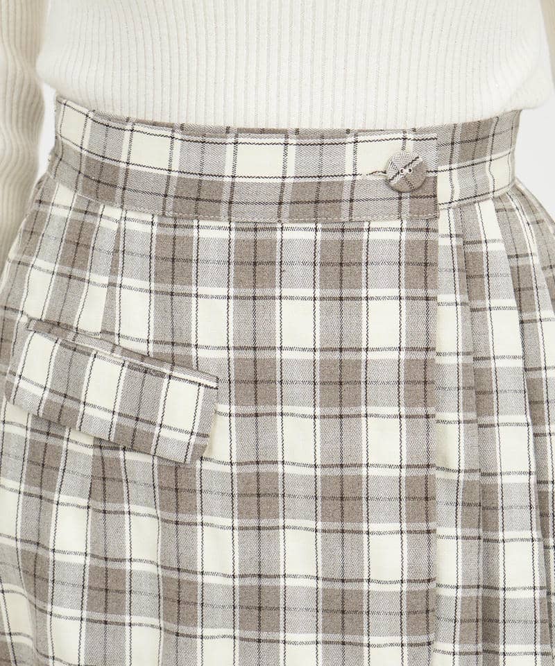 ラッププリーツミニスカート 詳細画像 チェック 4