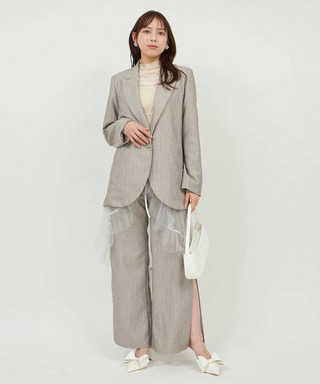 オリジナル柄チュールジレ付テーラードジャケット