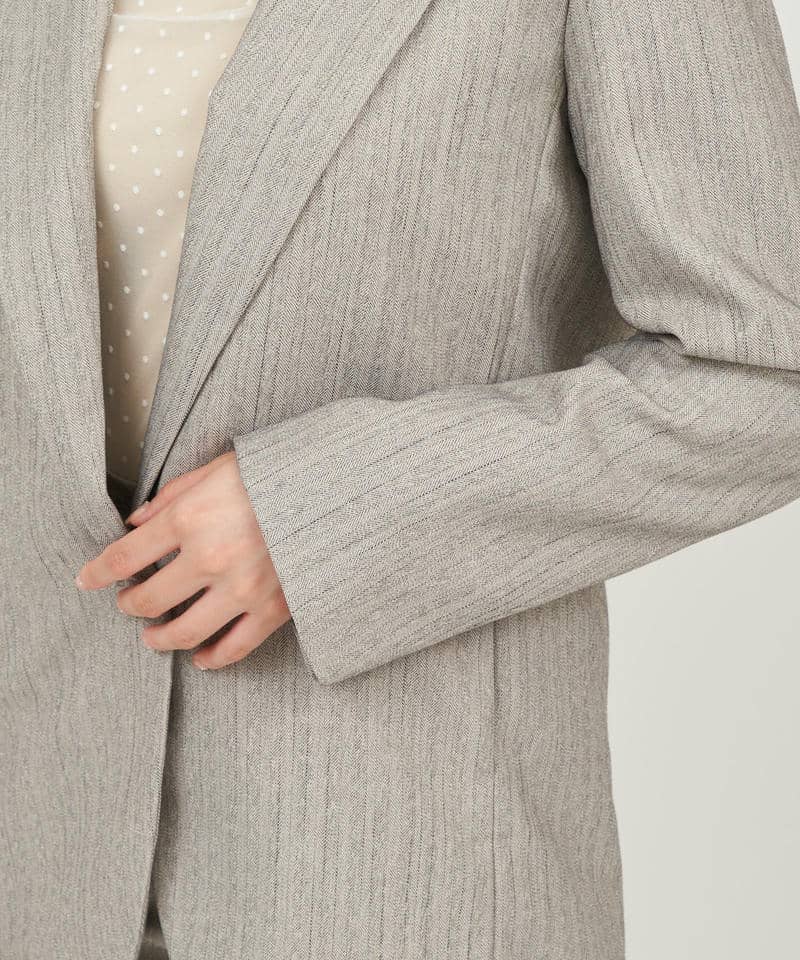 オリジナル柄チュールジレ付テーラードジャケット 詳細画像 グレー 5