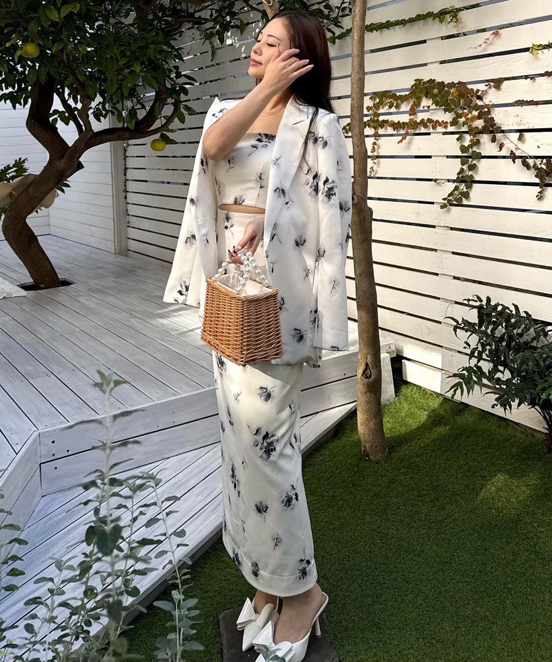 オリジナル柄チュールジレ付テーラードジャケット 詳細画像 その他 3