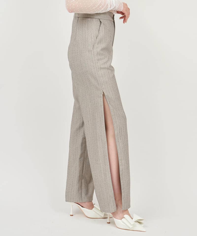 オリジナル柄ファスナースリットワイドパンツ 詳細画像 グレー 2