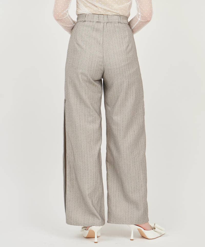 オリジナル柄ファスナースリットワイドパンツ 詳細画像 グレー 4