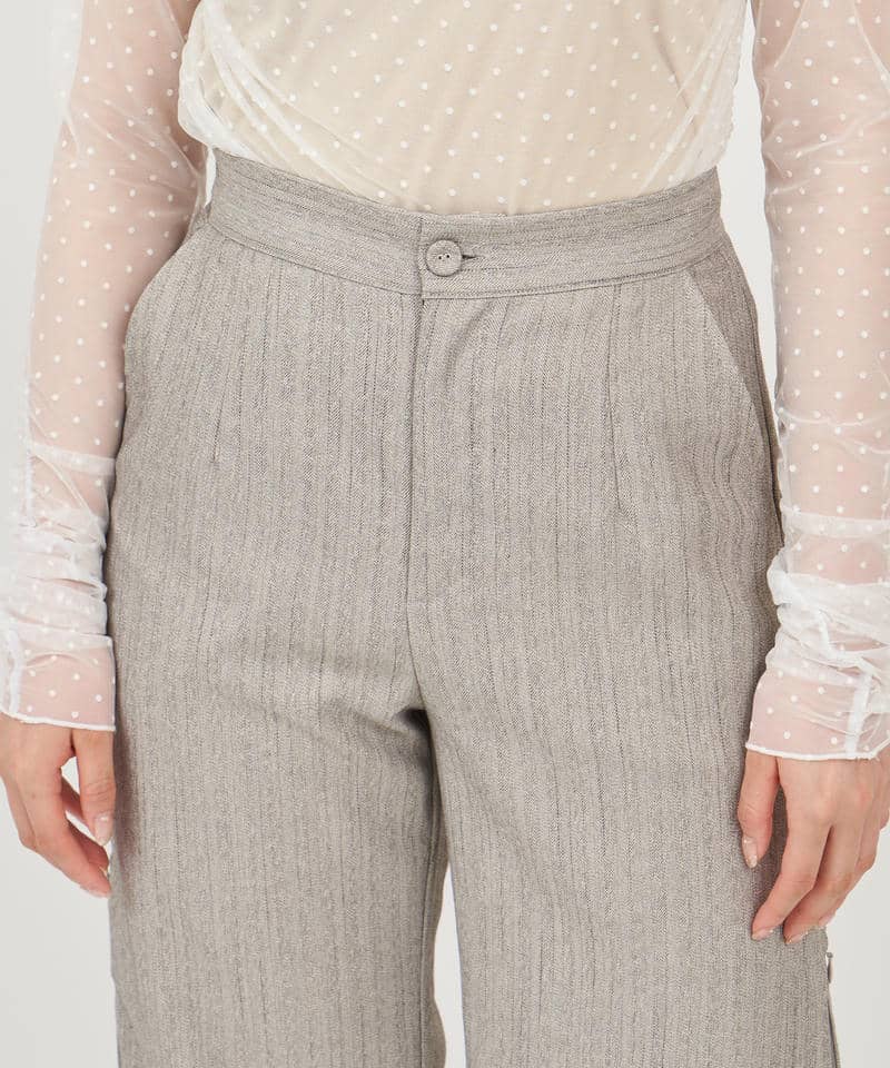 オリジナル柄ファスナースリットワイドパンツ 詳細画像 グレー 5