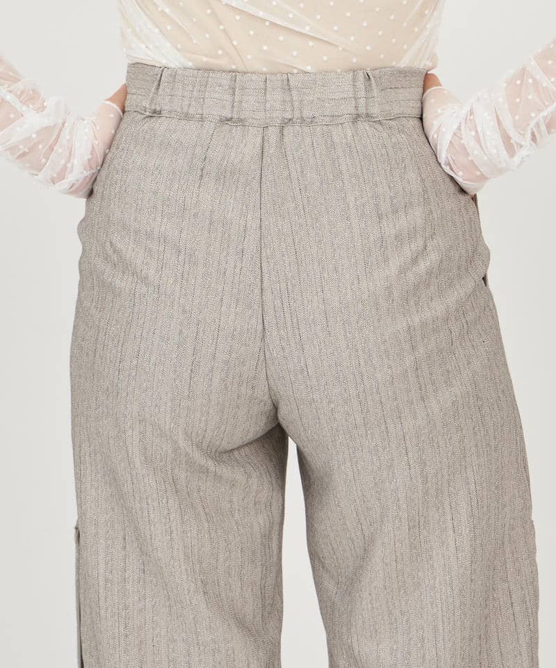 オリジナル柄ファスナースリットワイドパンツ 詳細画像 グレー 6