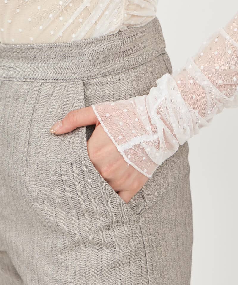 オリジナル柄ファスナースリットワイドパンツ 詳細画像 グレー 7