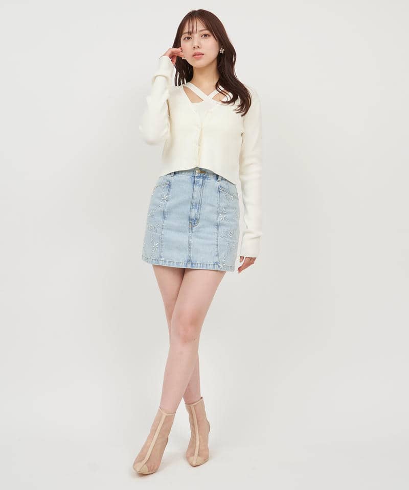 クロスホルターネックアンサンブル 詳細画像 オフホワイト 2