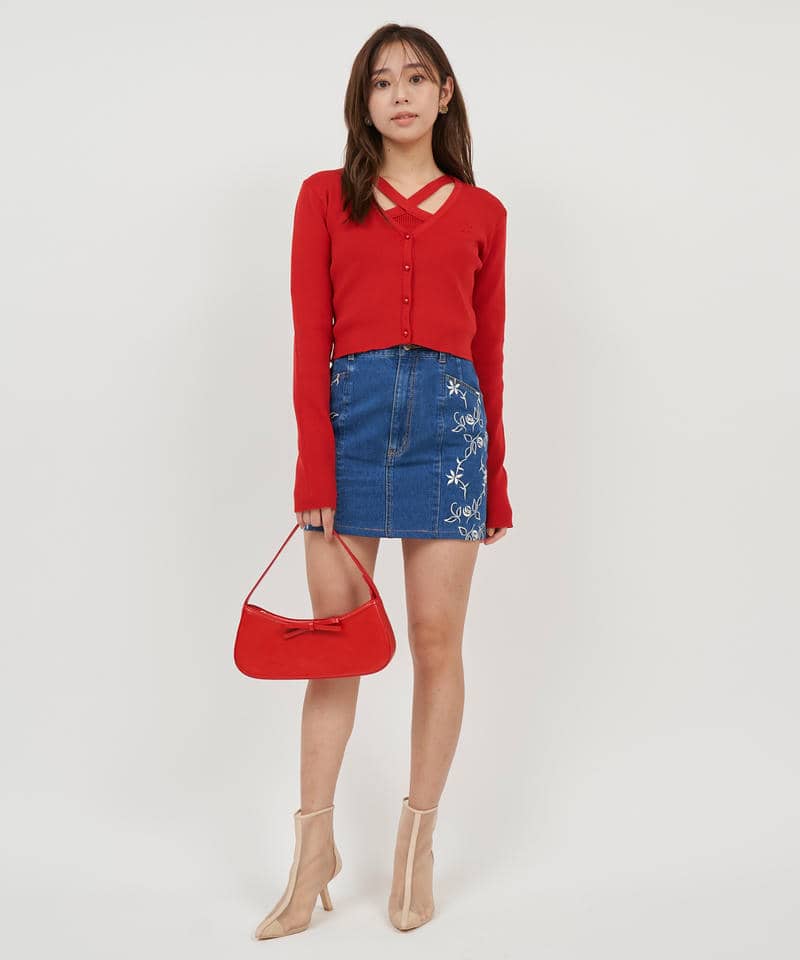 クロスホルターネックアンサンブル 詳細画像 レッド 10