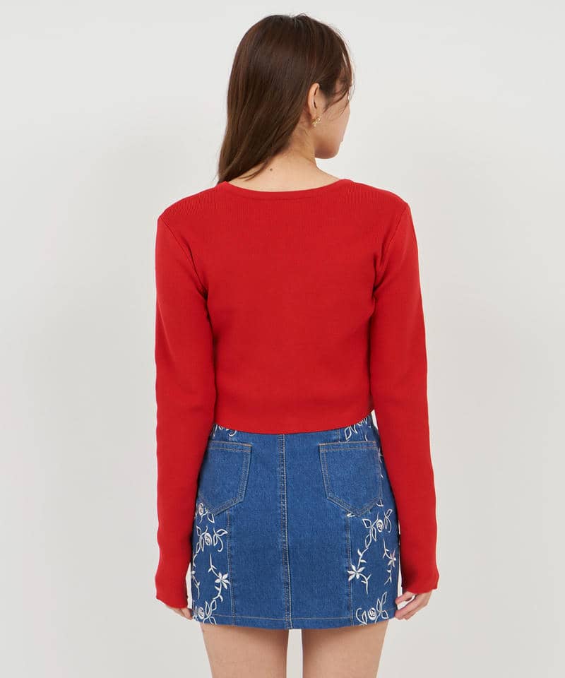 クロスホルターネックアンサンブル 詳細画像 レッド 3