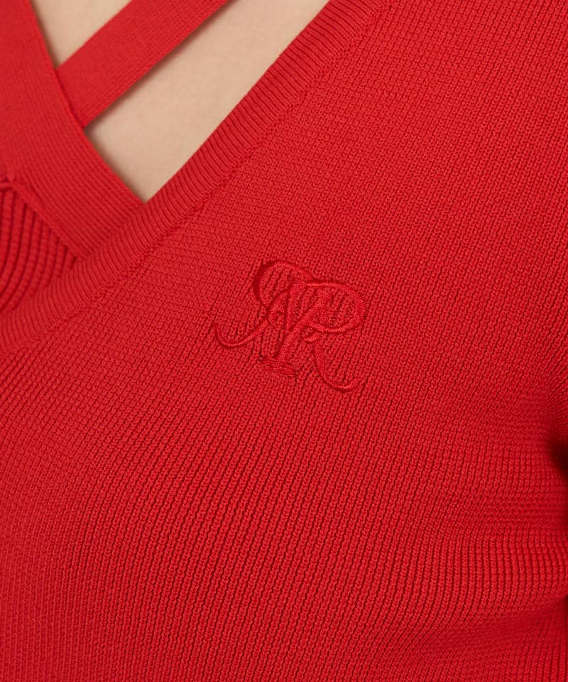 クロスホルターネックアンサンブル 詳細画像 レッド 6