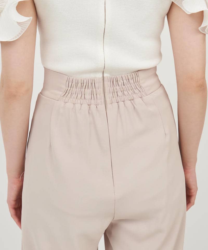 【丈が選べる】ラッフルスリーブダイヤネックオールインワン 詳細画像 ベージュ 7