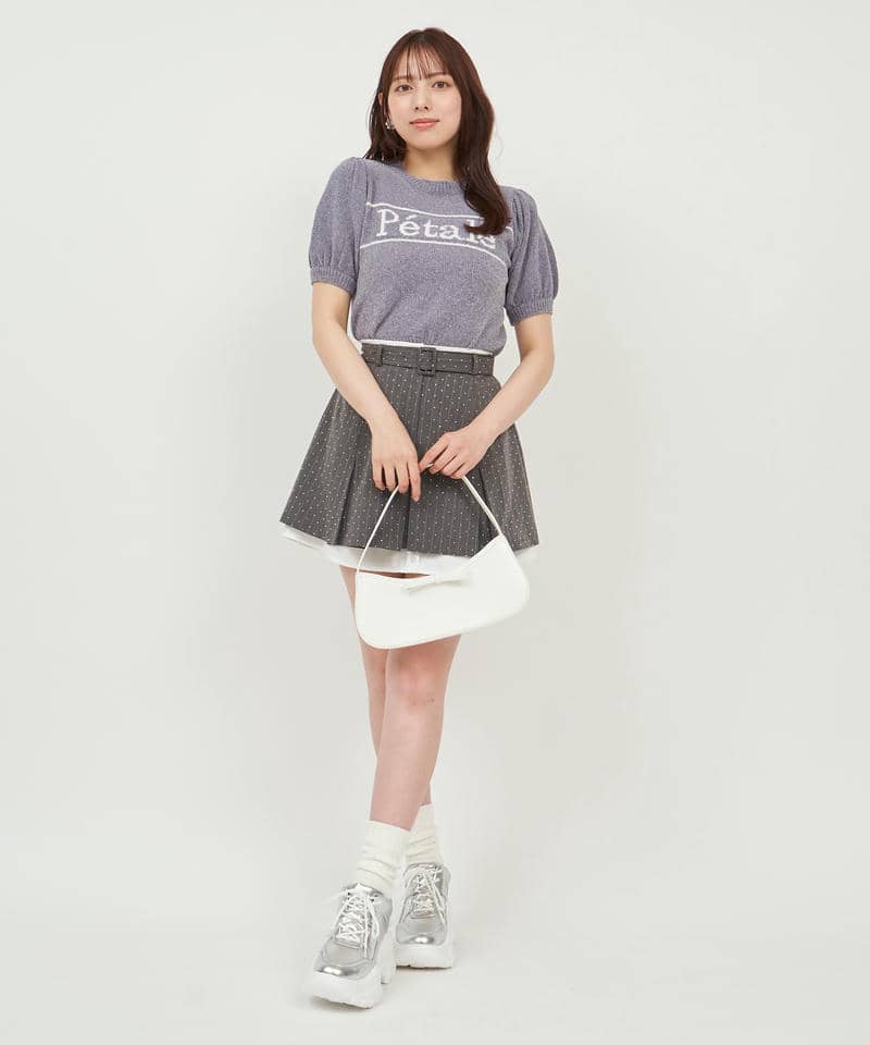 Petaleラメニットトップス 詳細画像 グレー 2