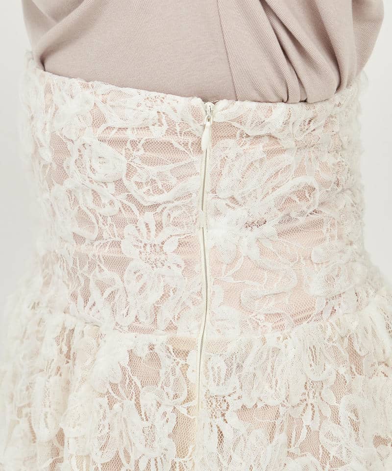 3Dレースコルセット切替フレアスカート 詳細画像 ベージュ 6