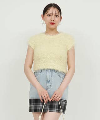 ふわふわコンパクトニットトップス