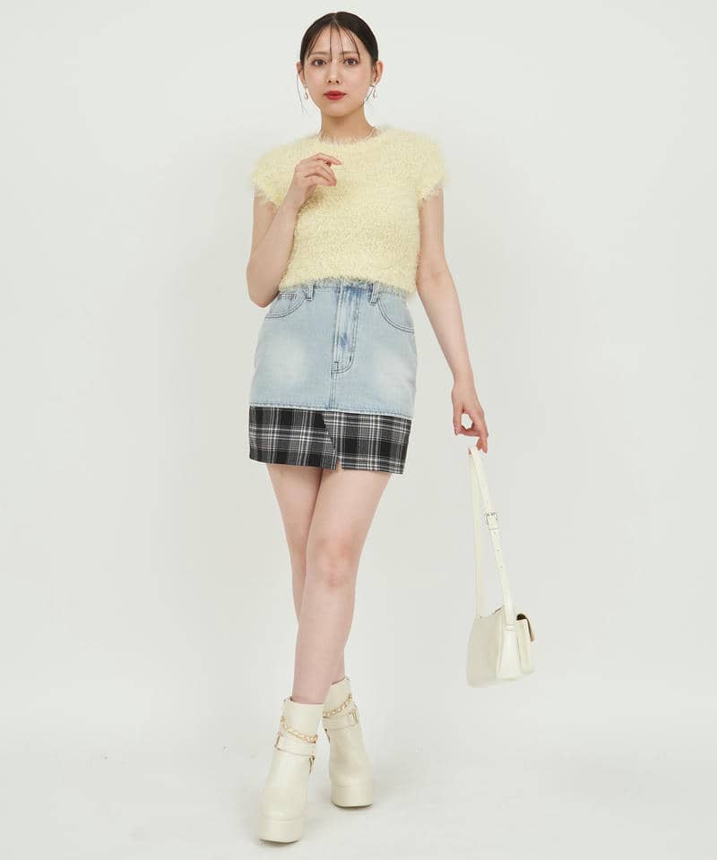 チェックヘムデニムミニスカート 詳細画像 ブリーチ 7