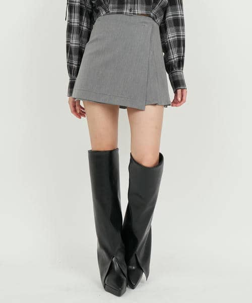 ラッププリーツミニスカート 詳細画像