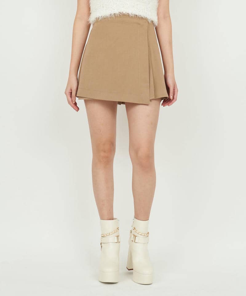 ラッププリーツミニスカート 詳細画像 キャメル 1