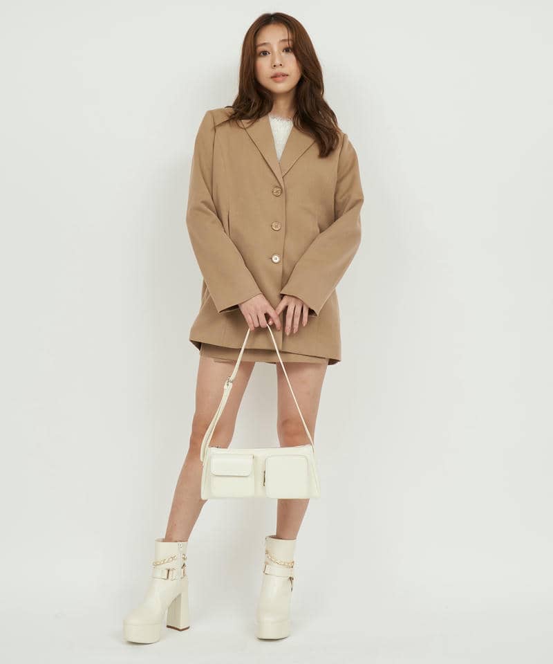 ラッププリーツミニスカート 詳細画像 キャメル 11