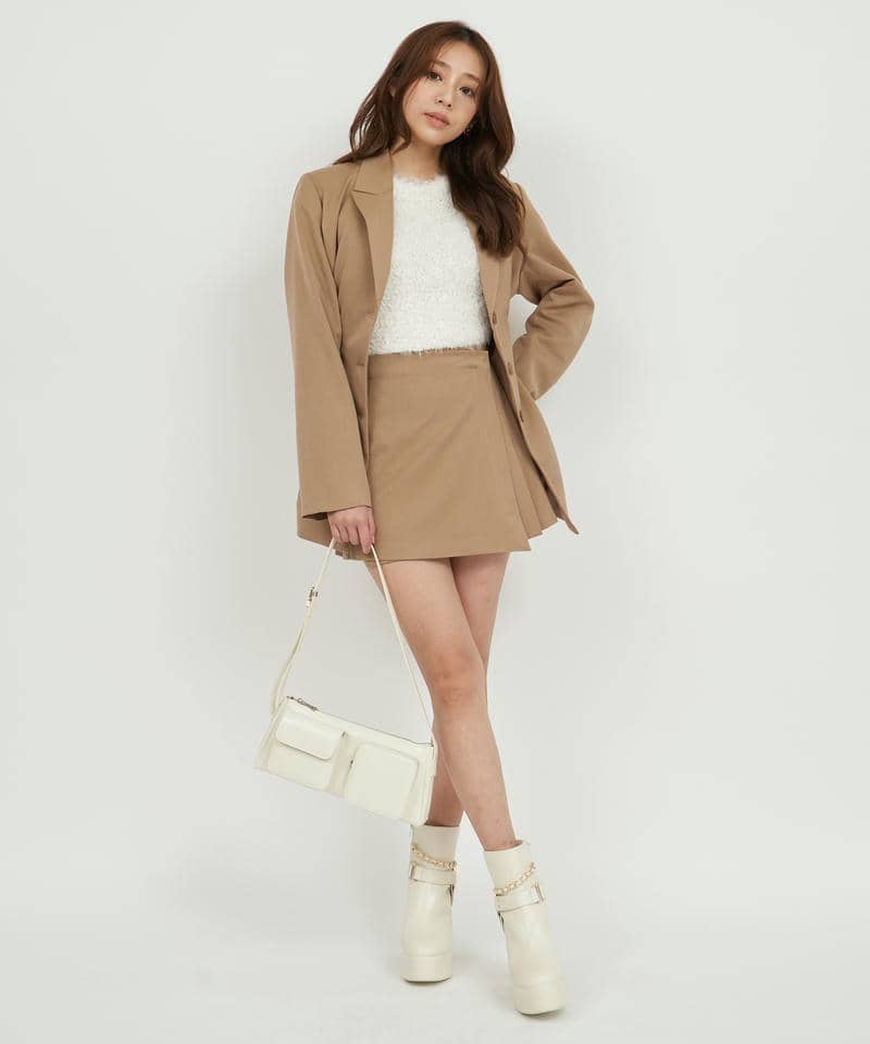 ラッププリーツミニスカート 詳細画像 キャメル 12