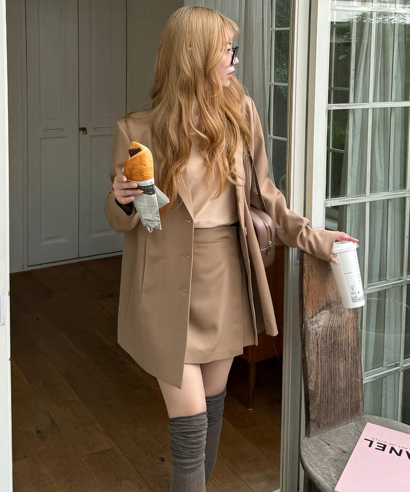 ラッププリーツミニスカート 詳細画像 キャメル 18