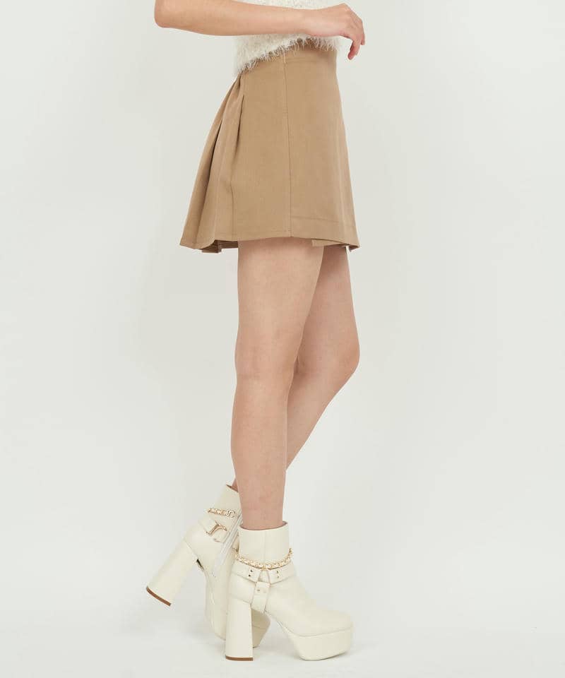 ラッププリーツミニスカート 詳細画像 キャメル 2