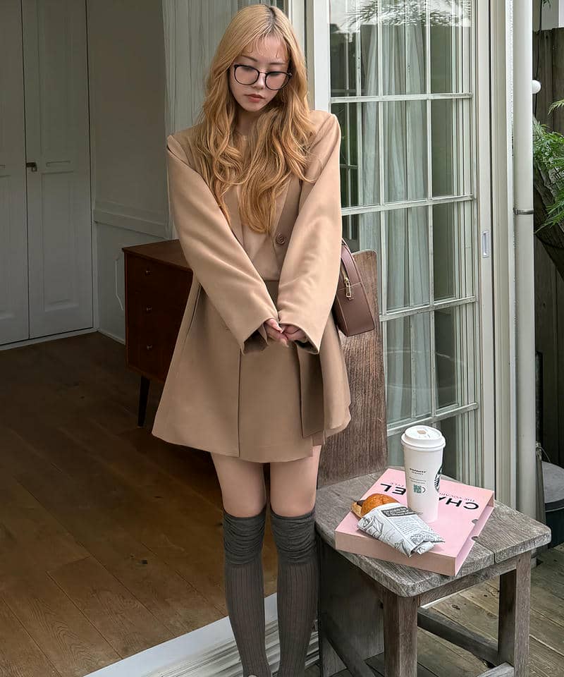 ラッププリーツミニスカート 詳細画像 キャメル 22