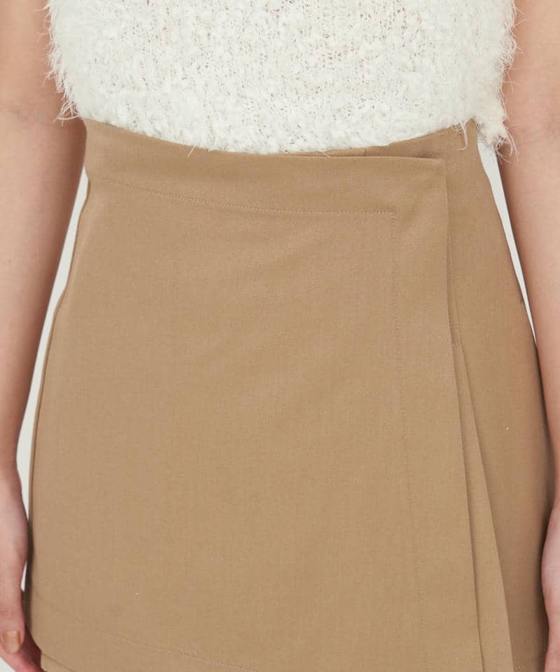 ラッププリーツミニスカート 詳細画像 キャメル 4