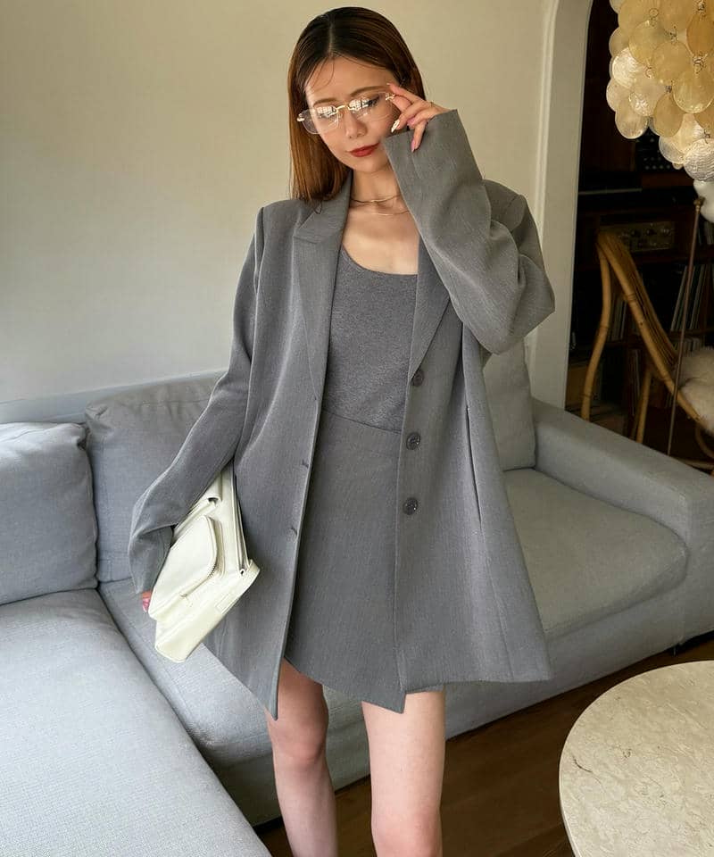 ラッププリーツミニスカート 詳細画像 グレー 4