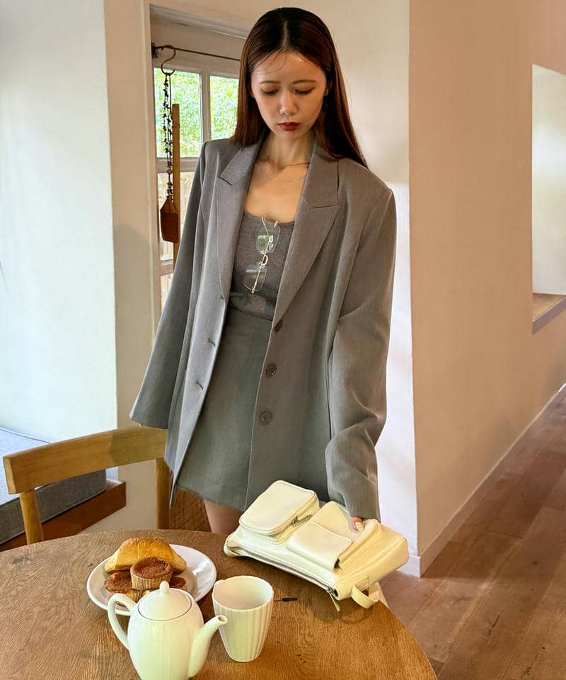 ラッププリーツミニスカート 詳細画像 グレー 5