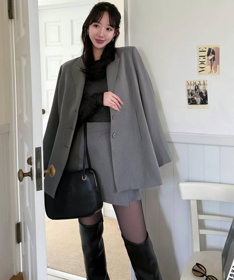 ラッププリーツミニスカート 詳細画像 グレー 6