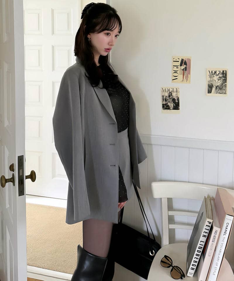 ラッププリーツミニスカート 詳細画像 グレー 7