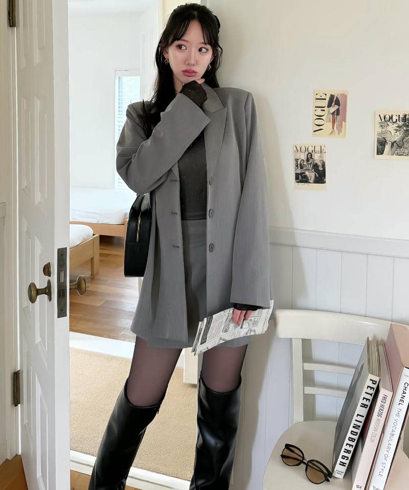 ラッププリーツミニスカート 詳細画像 グレー 8