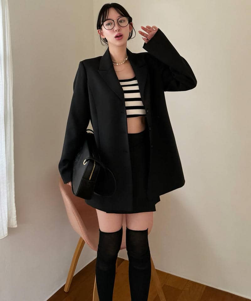 ラッププリーツミニスカート 詳細画像 ブラック 5