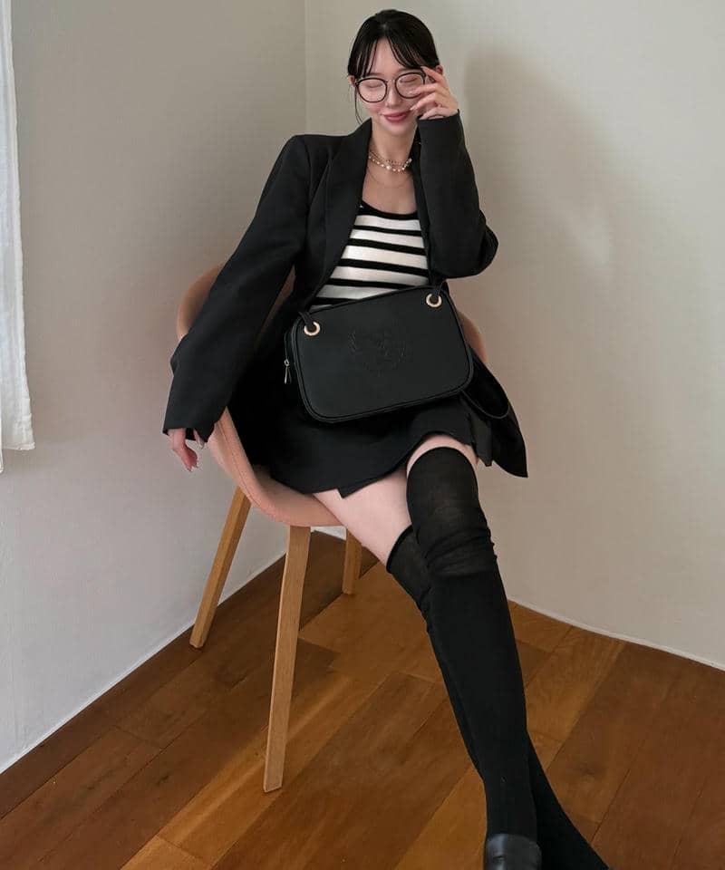 ラッププリーツミニスカート 詳細画像 ブラック 6