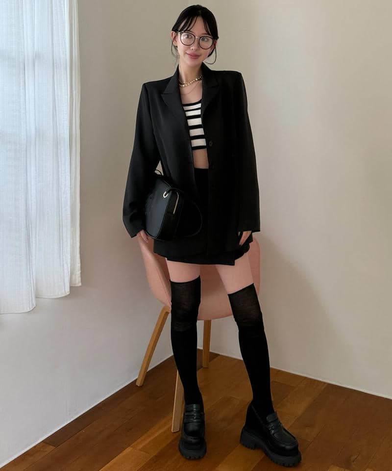 ラッププリーツミニスカート 詳細画像 ブラック 7