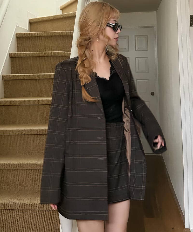 ラッププリーツミニスカート 詳細画像 チェック 7