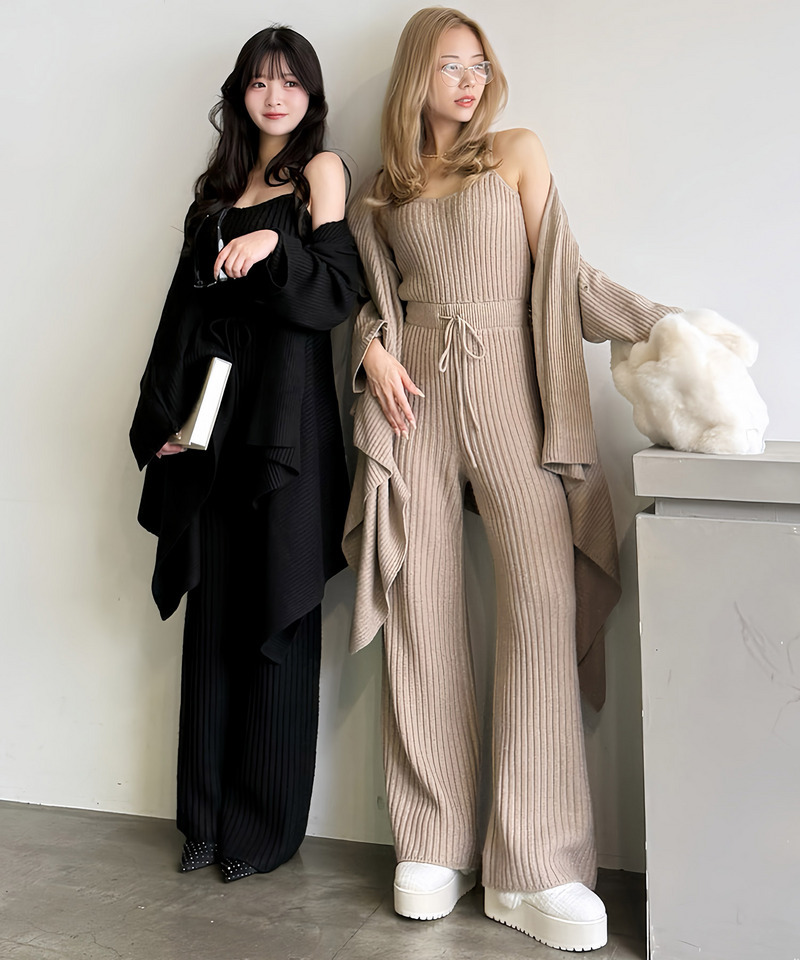 イレヘムカーデ×リブニットオールインワン 詳細画像 モカ 15