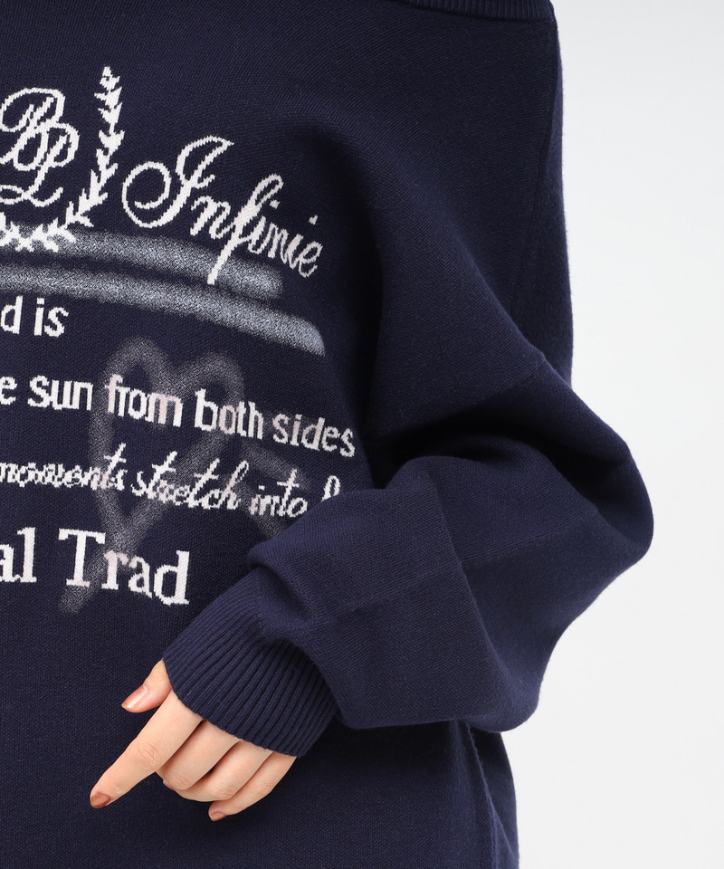 オリジナルロゴジャガードニットミニワンピース 詳細画像 ネイビー 6