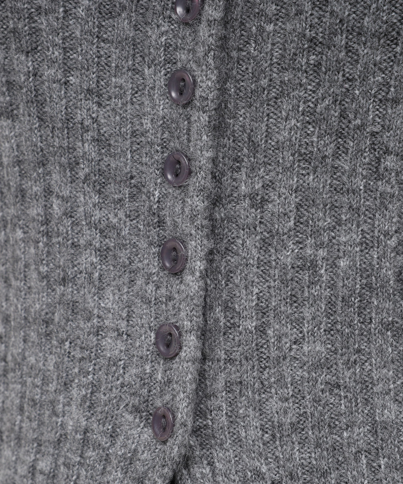ストール付ボタンスリットニットトップス 詳細画像 グレー 6