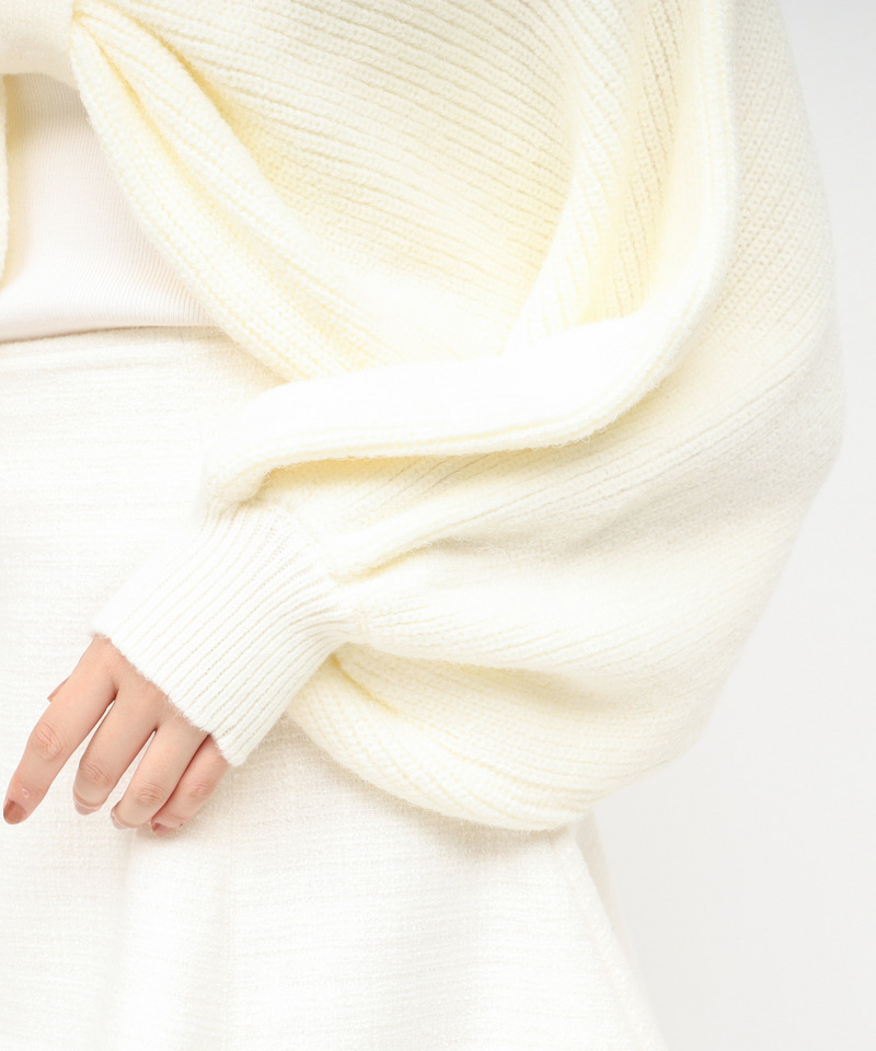 ドルマンリボンニットトップス 詳細画像 オフホワイト 5