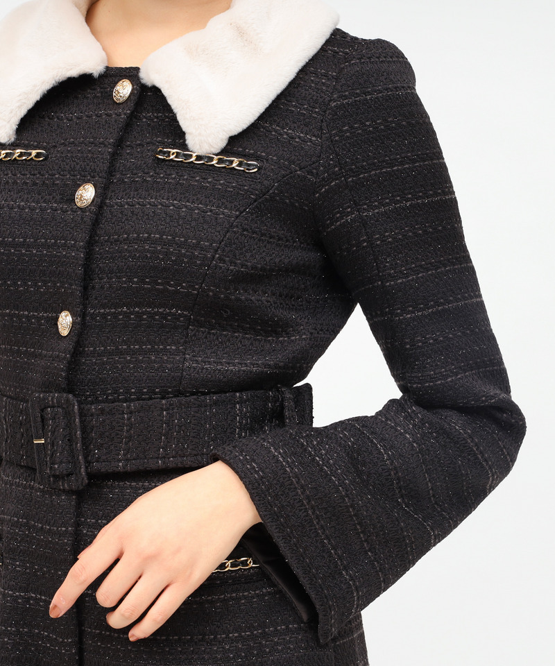 ファー付ツイードコンビネゾン 詳細画像 ブラック 6