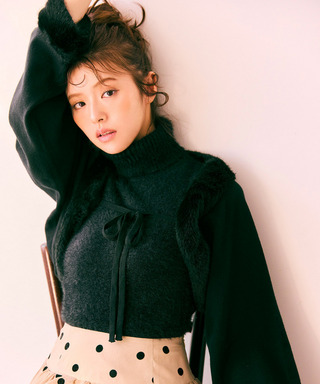 シャギーハイネックファーボレロアンサンブル