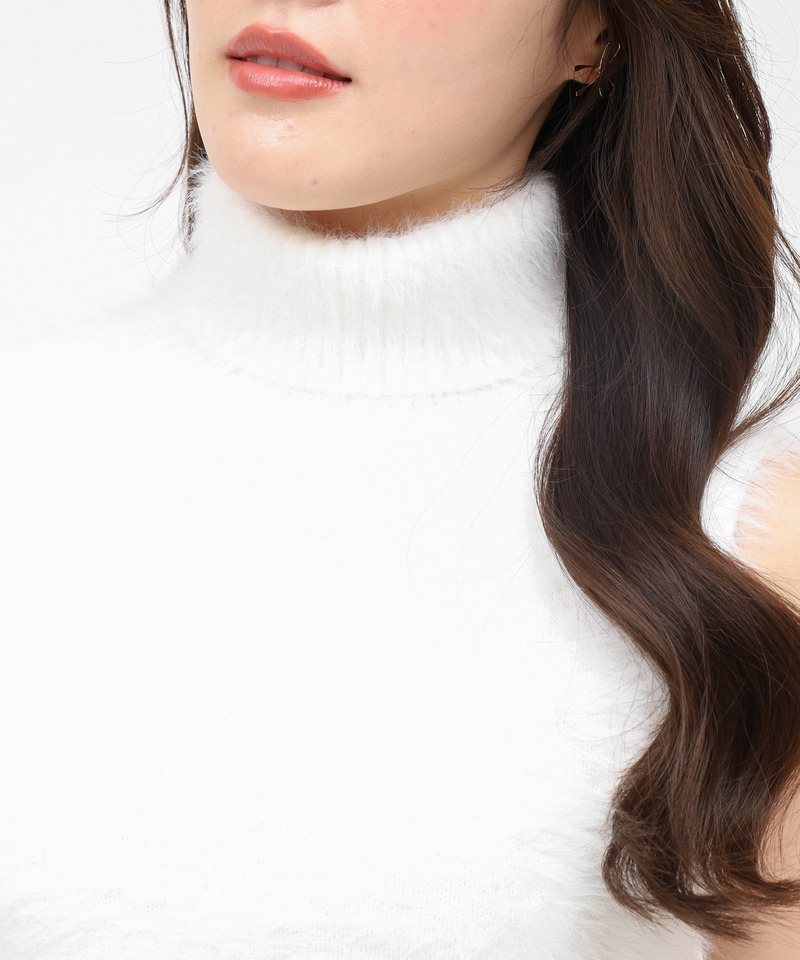 シャギーハイネックファーボレロアンサンブル 詳細画像 オフホワイト 7