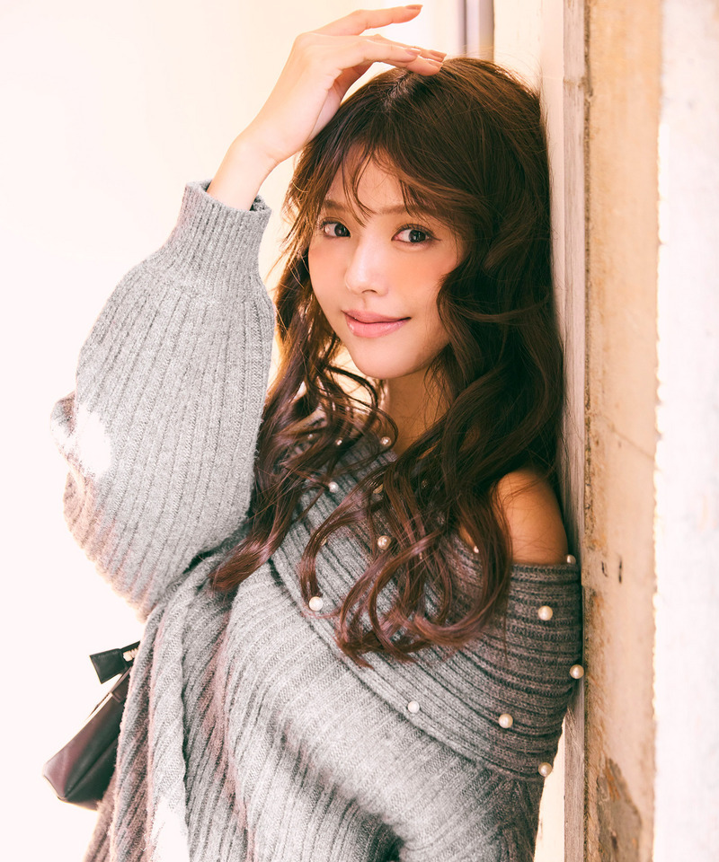 オフショルパールニットチュニック 詳細画像 グレー 12