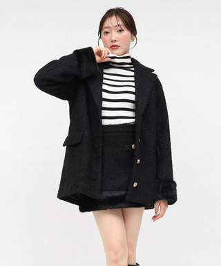 ファー付テーラージャケットコート